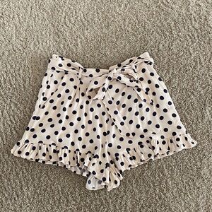 Topshop Cream and Black Polka Dot High Waist Shorts